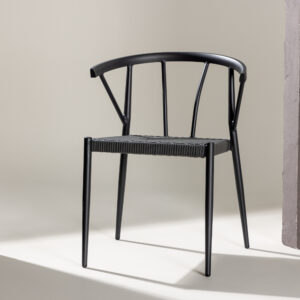 Stina – Chaise de salle à manger – Noir – 49 x 80 x 47 cm