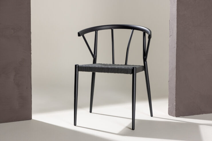 Stina – Chaise de salle à manger – Noir – 49 x 80 x 47 cm