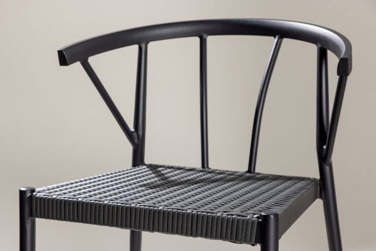 Stina – Chaise de salle à manger – Noir – 49 x 80 x 47 cm