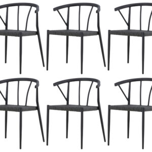 Stina – Chaise de salle à manger – Noir – 49 x 80 x 47 cm