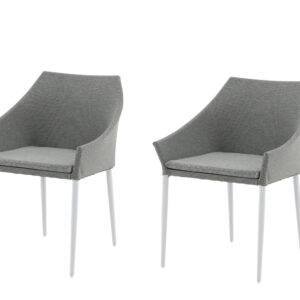 Spoga – Chaise de salle à manger – Blanc, Gris – 62 x 81 x 60 cm