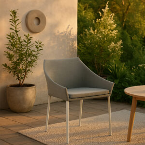 Spoga – Chaise de salle à manger – Blanc, Gris – 62 x 81 x 60 cm