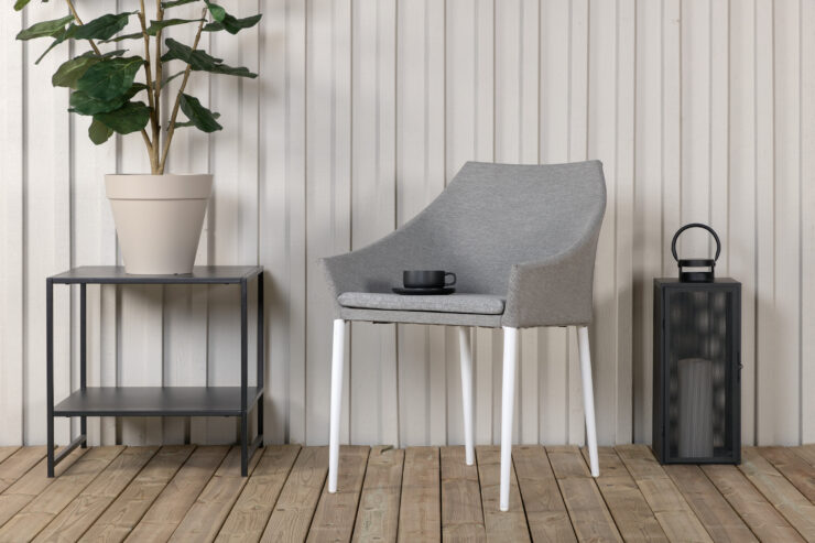 Spoga – Chaise de salle à manger – Blanc, Gris – 62 x 81 x 60 cm