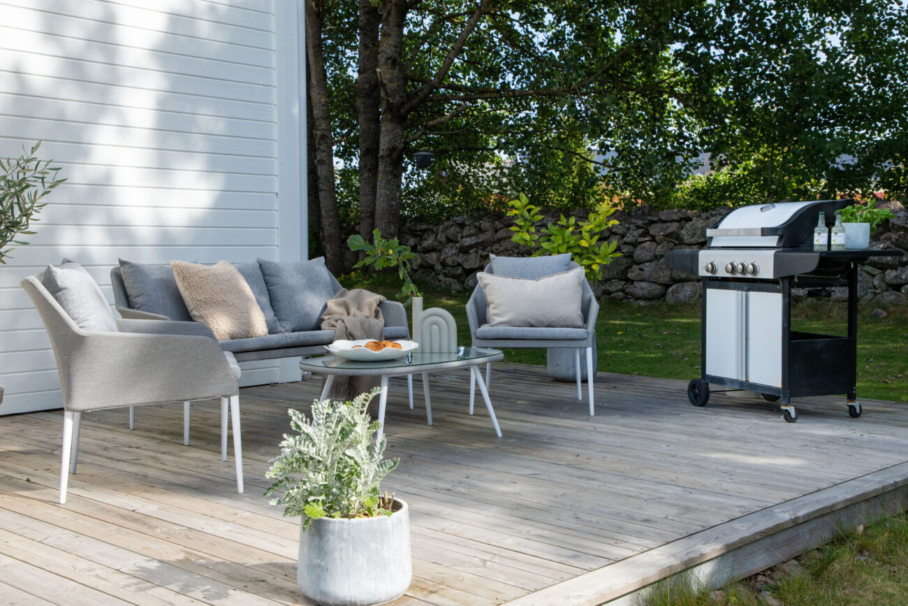 Spoga – Salon canapé – Gris, Transparent – Chaise : 75 x 79 x 72 Table : 39 x 60 cm