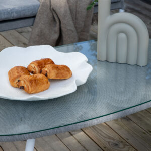 Spoga – Salon canapé – Gris, Transparent – Chaise : 75 x 79 x 72 Table : 39 x 60 cm
