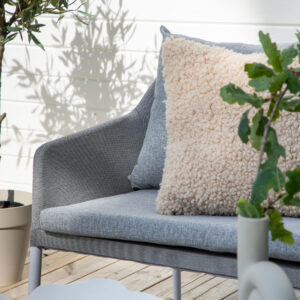 Spoga – Salon canapé – Gris, Transparent – Chaise : 75 x 79 x 72 Table : 39 x 60 cm