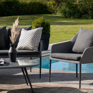 Spoga – Salon canapé – Noir, Transparent – Chaise : 75 x 79 x 72 Table : 39 x 60 cm