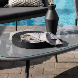 Spoga – Salon canapé – Noir, Transparent – Chaise : 75 x 79 x 72 Table : 39 x 60 cm
