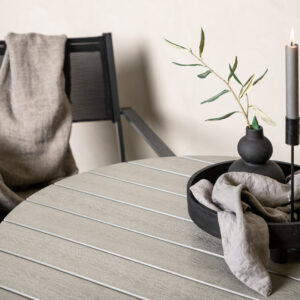 Break – Table à manger ronde – Gris, Blanc – ⌀90 cm