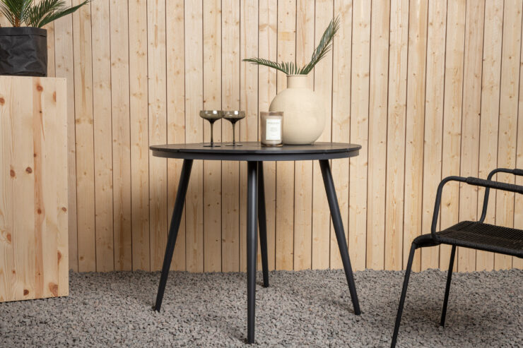 Break – Table à manger ronde – Noir – ⌀90 cm