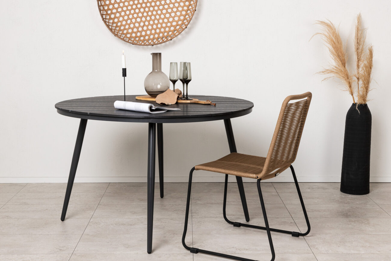 Break – Table à manger ronde – Noir – ⌀120 cm