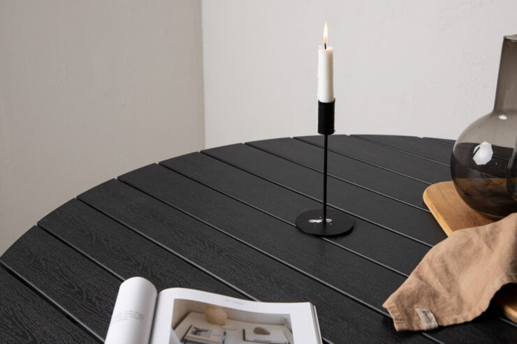 Break – Table à manger ronde – Noir – ⌀120 cm