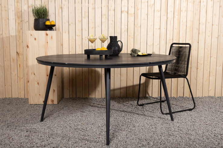 Break – Table à manger ronde – Noir – ⌀150 cm