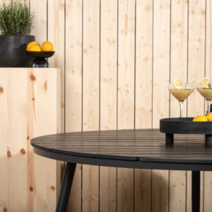 Break – Table à manger ronde – Noir – ⌀150 cm