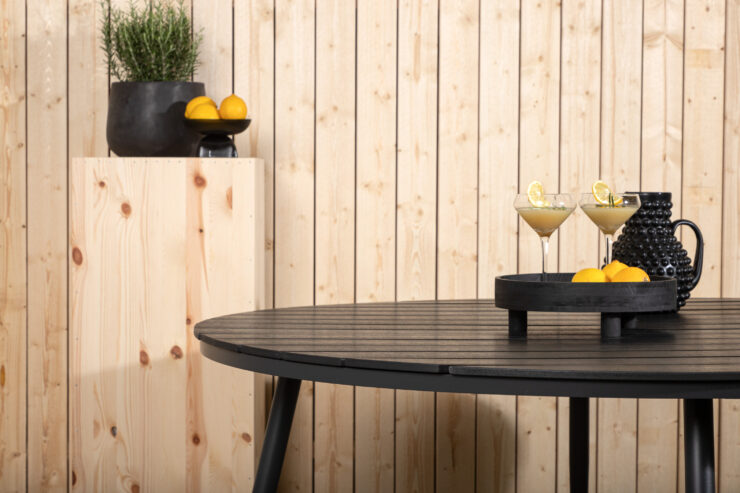 Break – Table à manger ronde – Noir – ⌀150 cm