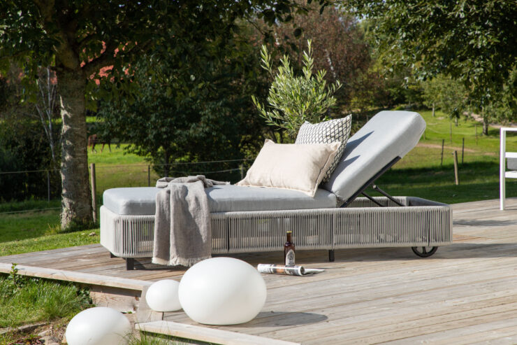 Virya – Bain de soleil – Noir, Gris – 205 x 32 x 75 cm