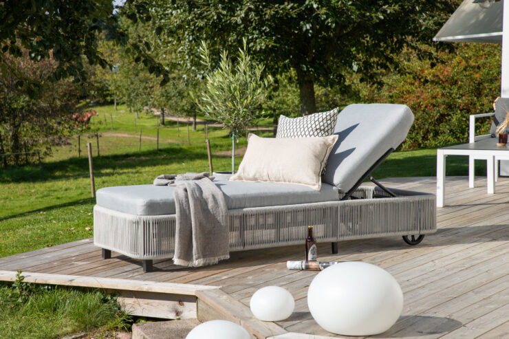Virya – Bain de soleil – Noir, Gris – 205 x 32 x 75 cm