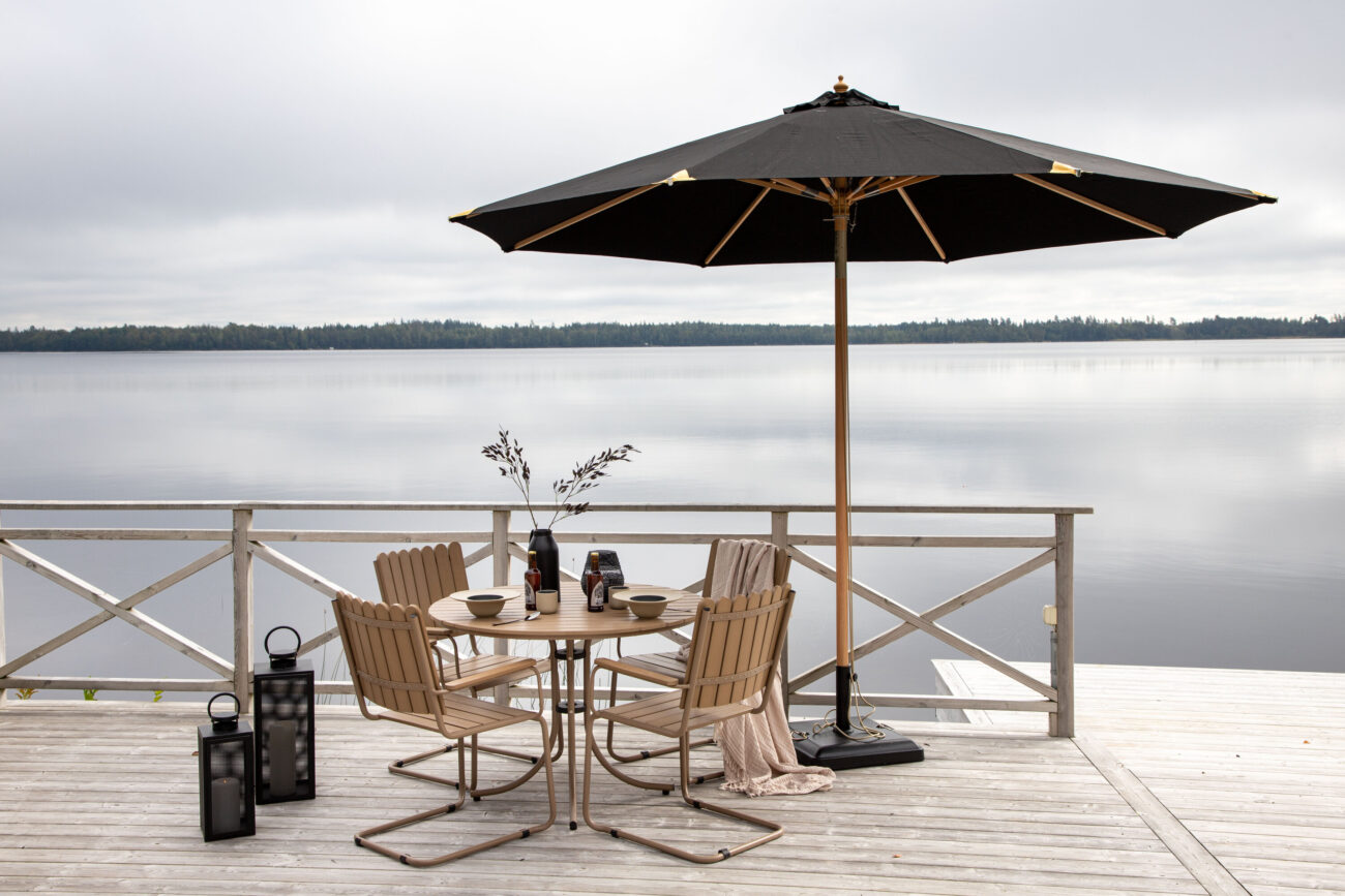 Nypo – Parasol – Noir, Naturel – 330 x 258 x 330 cm