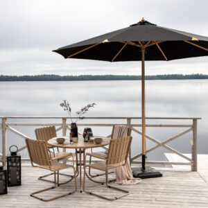 Nypo – Parasol – Noir, Naturel – 330 x 258 x 330 cm