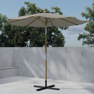 Cerox – Parasol – Beige, Naturel – ⌀270 cm