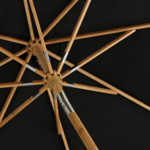 Cerox – Parasol – Noir, Naturel – ⌀270 cm