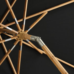 Cerox – Parasol – Noir, Naturel – ⌀270 cm