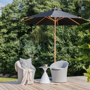 Cerox – Parasol – Noir, Naturel – ⌀270 cm