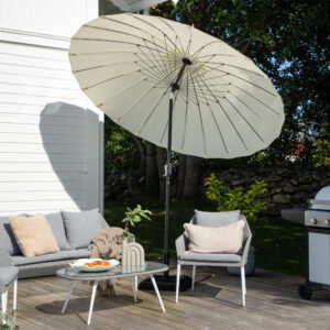 Palmetto – Parasol – Noir, Blanc – ⌀270 cm