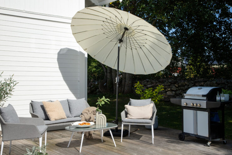Palmetto – Parasol – Noir, Blanc – ⌀270 cm