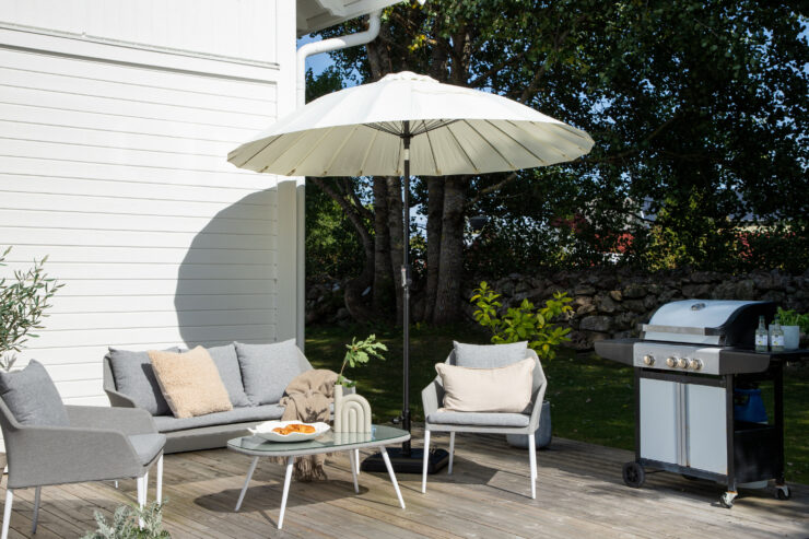 Palmetto – Parasol – Noir, Blanc – ⌀270 cm