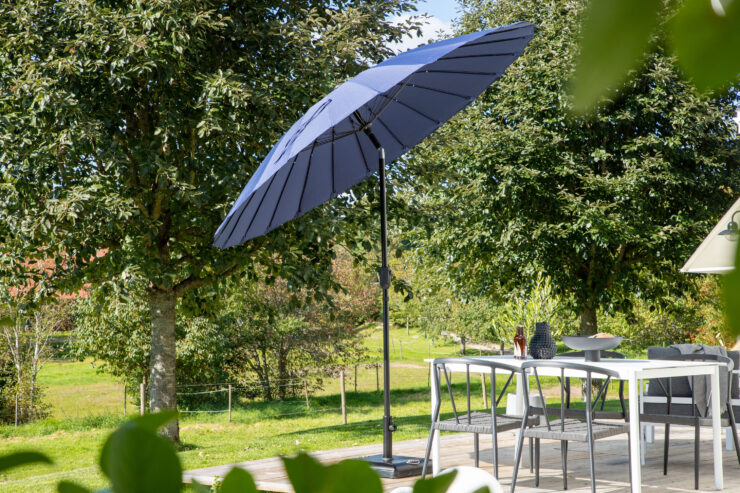 Palmetto – Parasol – Noir, Bleu – ⌀270 cm