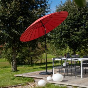Palmetto – Parasol – Noir, Rouge – ⌀270 cm