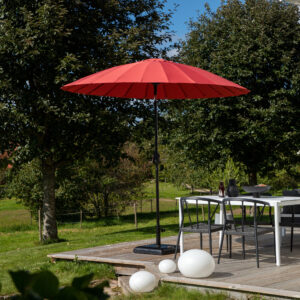 Palmetto – Parasol – Noir, Rouge – ⌀270 cm