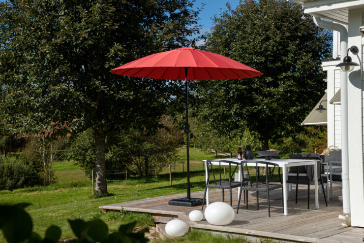 Palmetto – Parasol – Noir, Rouge – ⌀270 cm