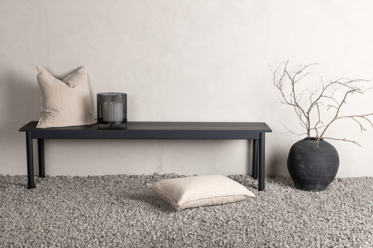 Modena – Banc – Noir – 40 x 35 x 180 cm