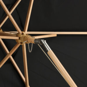 Corypho – Parasol – Noir, Naturel – ⌀250 cm
