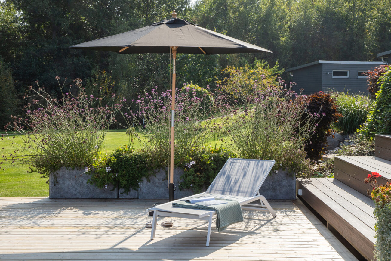 Corypho – Parasol – Noir, Naturel – ⌀250 cm