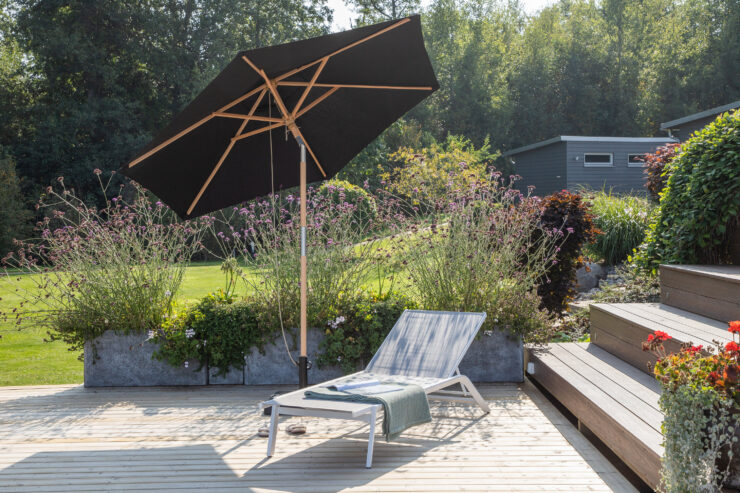 Corypho – Parasol – Noir, Naturel – ⌀250 cm