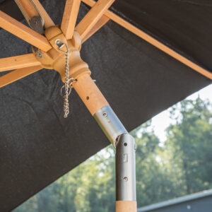 Corypho – Parasol – Noir, Naturel – ⌀250 cm
