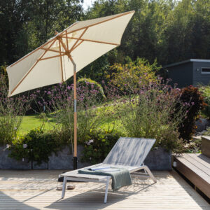 Corypho – Parasol – Naturel, Blanc – ⌀250 cm