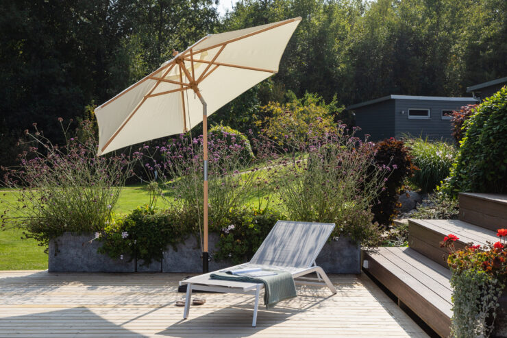 Corypho – Parasol – Naturel, Blanc – ⌀250 cm