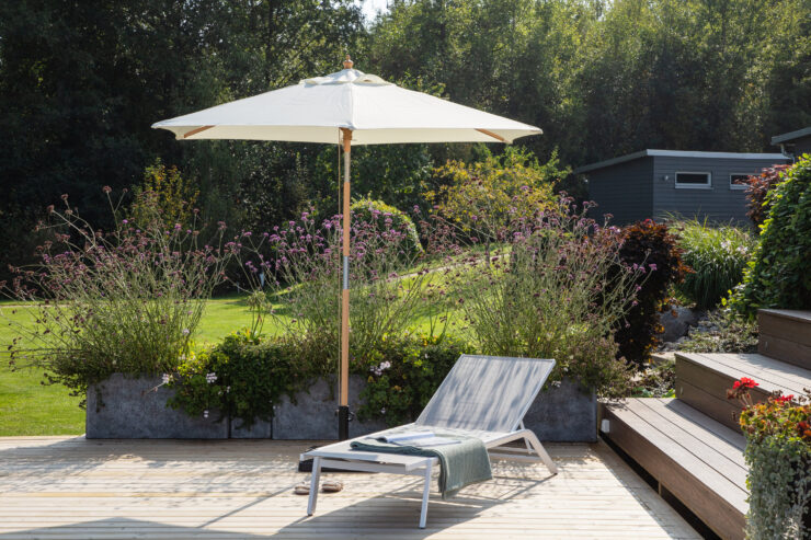 Corypho – Parasol – Naturel, Blanc – ⌀250 cm