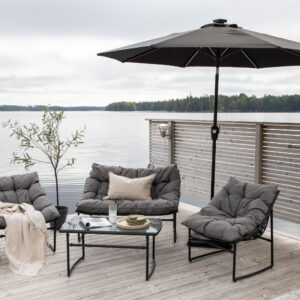 Sabal – Parasol – Noir – 270 x 241 x 270 cm