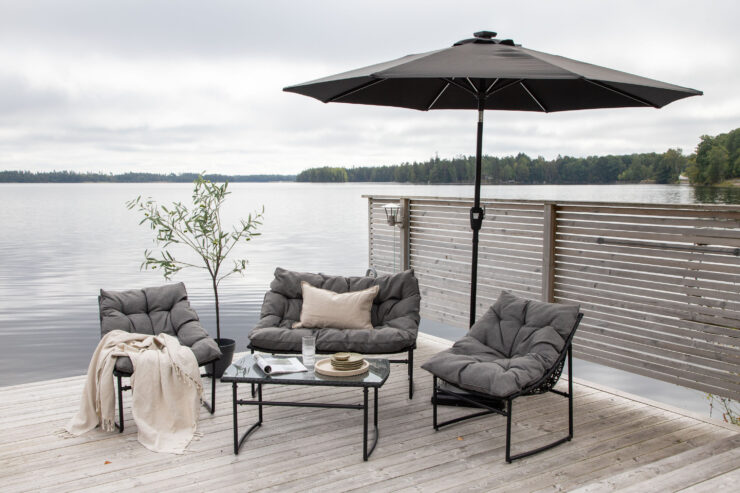 Sabal – Parasol – Noir – 270 x 241 x 270 cm