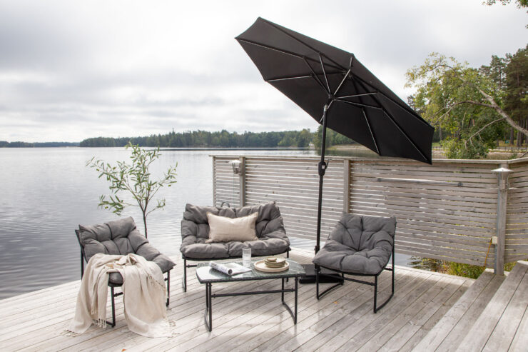 Sabal – Parasol – Noir – 270 x 241 x 270 cm