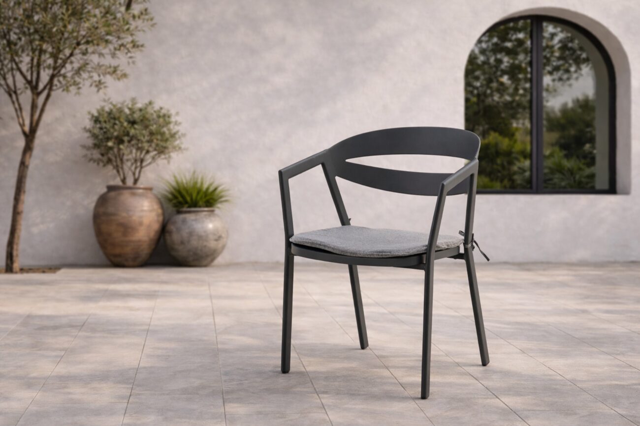 Slit – Chaise de salle à manger – Noir, Gris – 60 x 76 x 60 cm