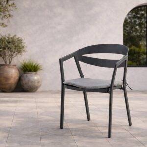 Slit – Chaise de salle à manger – Noir, Gris – 60 x 76 x 60 cm