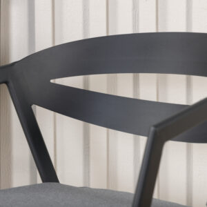 Slit – Chaise de salle à manger – Noir, Gris – 60 x 76 x 60 cm