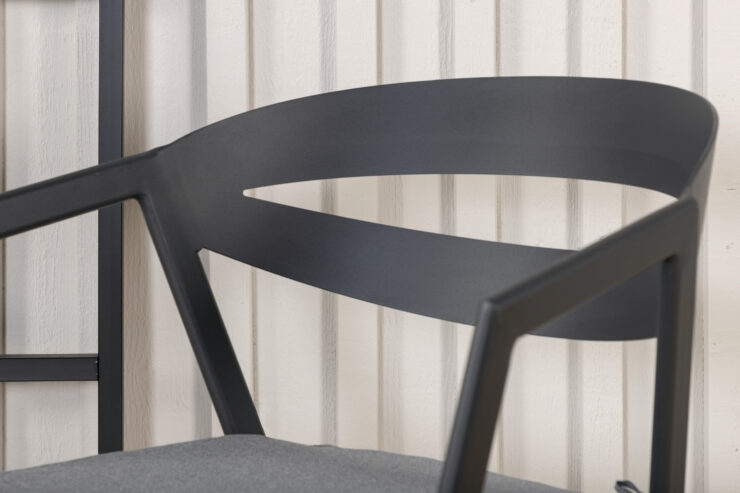 Slit – Chaise de salle à manger – Noir, Gris – 60 x 76 x 60 cm