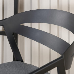 Slit – Chaise de salle à manger – Noir, Gris – 60 x 76 x 60 cm